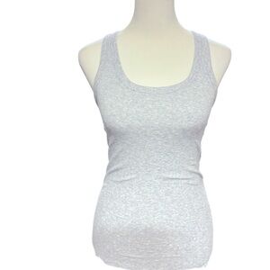 New Aerie Easy Does It Gray Ribbed Razorback Tank Top